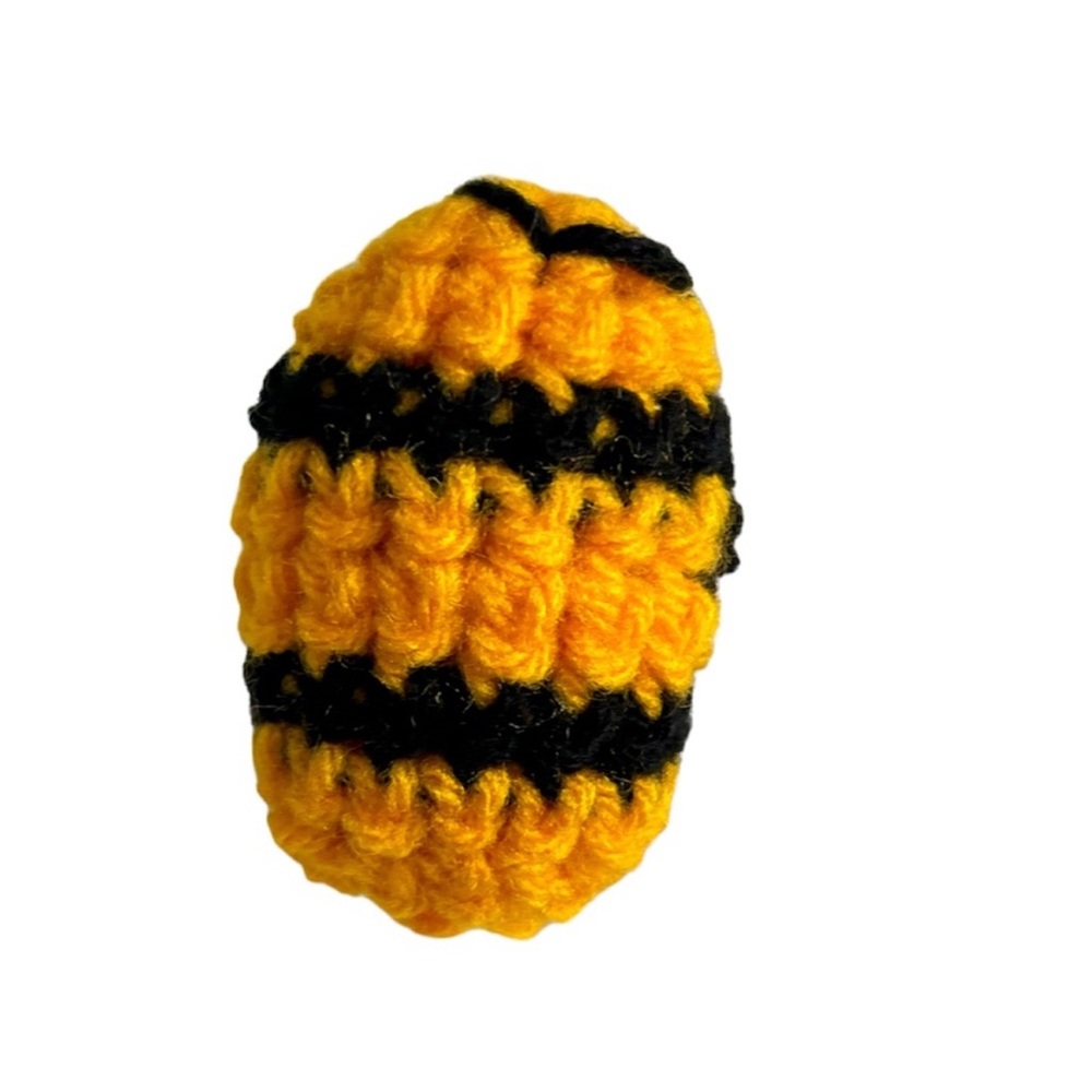 Hand Crafted Yellow Bumblebee Cat Toy Crochet Organic Catnip Interactive Toy - Picture 6 of 12